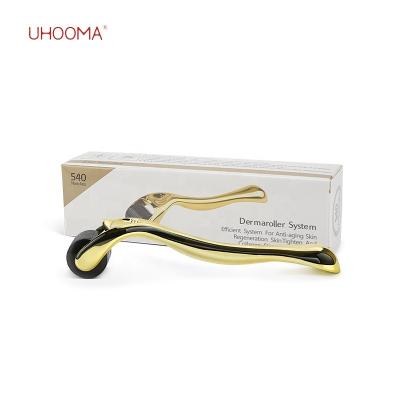 China New Devices Anti-puffiness Derma Rolling Derma Rolling System Skin Microneedle Tool Facial Tool Gold Silver Handle titanium derma roller .5 mm for sale