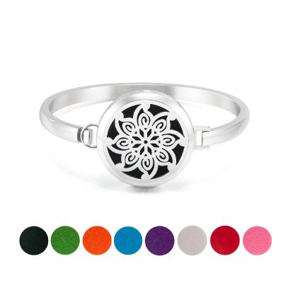 China Fashion Jewelry Stainless Steel Essential Oil Diffuser FB Bangle Bracelet for sale