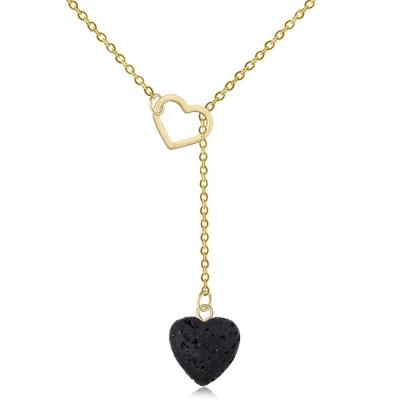 China Wholesale Customized Rock Necklace Heart Shaped Melted Aromatic Gold Pendant Necklace CLASSIC for sale