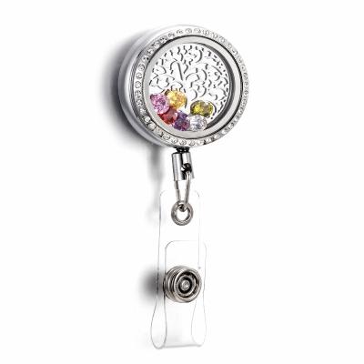 China Hot Sales Retractable 316L Stainless Steel 316L Stainless Steel Floating Pendant Badge Glass Reel for sale