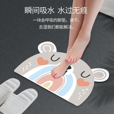 China Microfiber Modern High Quality Diatomite Design Cartoon Soft Bath Mat for sale