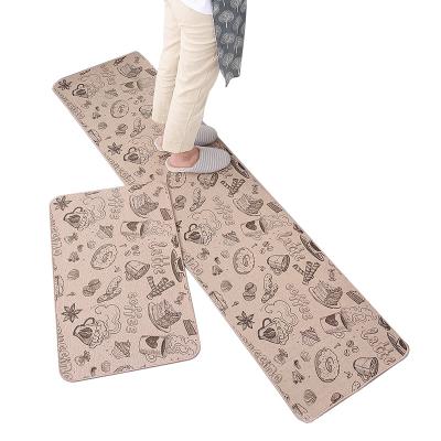 China Wholesale Washable Anti Slip Kitchen Floor Mat Kitchen Runner Imitation Canvas Rubber Cover for sale