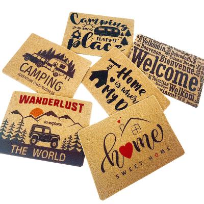 China Front Door Plain Coir Door Mats Imitation Coconut Coir Door Non-Slip Floor Mat for sale