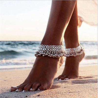 China FASHIONABLE Retro Beach Bells Tassel Anklet Chain Foot Ornaments European and American Style Women's Retro Exaggerated Ethnic for sale