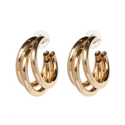 China Fashionable new European alloy circle earrings and exquisite American style fashion ring earrings for sale