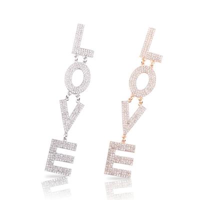 China Other Letter Claw Chain Love Earrings Long 925 Silver Needles 2021 New Simple GeometricJewelry Earrings for sale