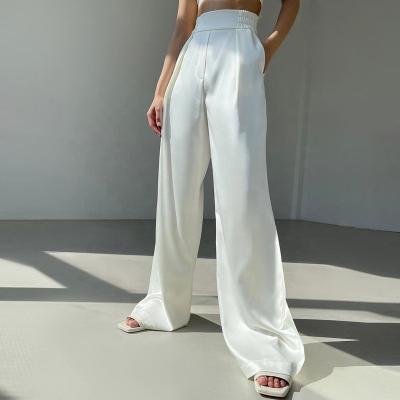 China Elegant Anti-wrinkle Business Pants Tuxedo Women's Wide Leg Pants Elastic Waist Leg Pants Womens Tuxedos for sale