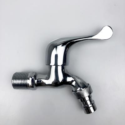 China General Chrome Washing Machine Zinc Alloy Faucet Single Cold Quick Open Long Spout Bibcocks for sale