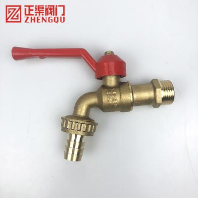 China General Chinese Factory Professional Red Handle Long Handle ZHENGQU Brass Bibcock Valve for sale