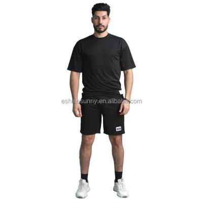 China QUICK DRY t-shirt and men's shorts set in black for sale