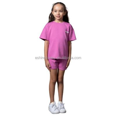 China QUICK DRY Kids T-shirt and Shorts Unisex Pink Color for sale