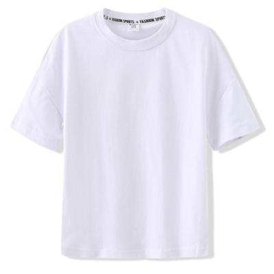 China Anti-Wrinkle Kids Unisex Solid Cotton Short Sleeve Pure High Quality T-Shirt for sale