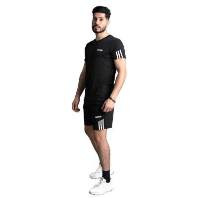 China QUICK DRY T-Shirt and Men's Shorts Set in Black Collection for sale