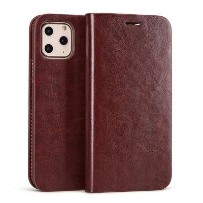 China Anti-fall the new hot sale anti-drop genuine leather flip phone case cover for iPhone13 pro for sale