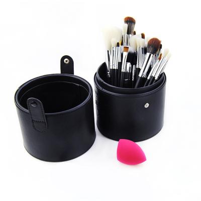 China New Arrival Large Capacity Round Cylinder Shape Brushes Protective Case Holder Cosmetic Makeup Filter Frame for sale