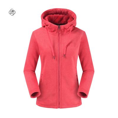 China Breathable Custom Logo Responsive 100% Polyester Full Zip Raising With Fleece Woman for sale