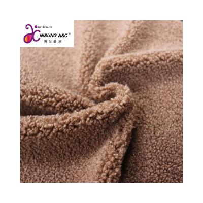 China Fancy Style Anti-Static Custom Design Single Side 100% Polyester Faux Fur Teddy Fleece Knitting Fabric for sale