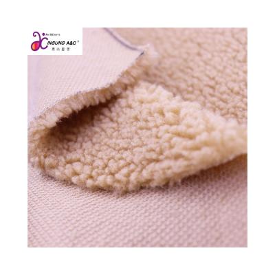 China Anti-Static 100% Polyester Knitted Plain Dyed One Side Sherpa For Clothes Toys Accessories Shoes Sleepwear for sale