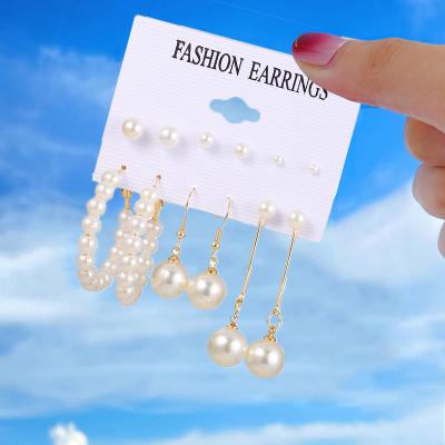 China Big Circle Pearl Stud Earring New Pearl Fashion Simple Casual/Sporty Circle Earring for sale