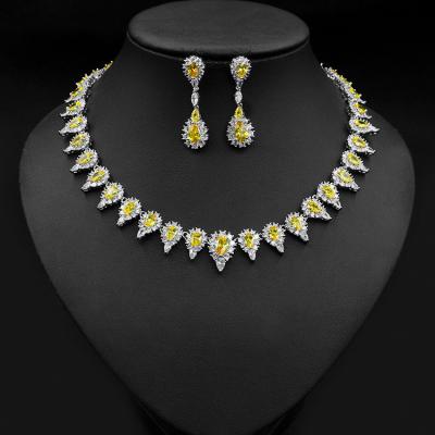 China CLASSIC Wholesale Single Amazon Earring Sets For Women Bride Euramerican Style Zircon Green Jewelry Set for sale