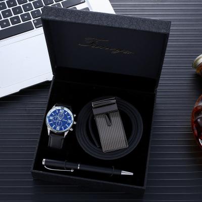 China Custom Waterproof Commercial Hot Exquisite Packaging Men's Belt Set Fragrance Watches Luxury Men Wristband Wholesale for sale