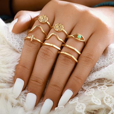 China Hot Selling 2021 FASHIONABLE Sun Eye Arrow Moonstone Crystal Stacking Rings for sale