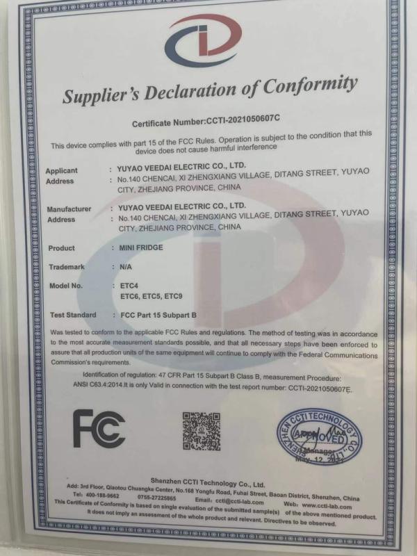 FCC - Yuyao Veedai Electric Co., Ltd.