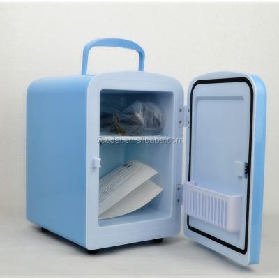 China 4L Mini Fridge 12V Home and Car Network Device Cooler Desktop Car Warmer for Travel ETC4 Portable Refrigerators for sale