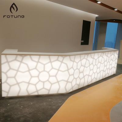 China Office / Hotel / Shopping / Restaurant White Solid Outdoor Translucent Reception With Led Light Design for sale