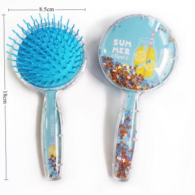 China Flexible Nylon Bristles And Compact Hot Sales Pins Exhale Massage Hair Brush Customized Curly Hair Detangling Brush Custom Logo for sale