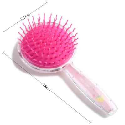 China Cute Cat Paw Shape Detangling Massage Hair Color Quality Hair Brush Custom Made Compact Pocket Plastic Travel Brush for sale