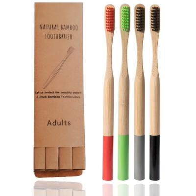 China Disposable Eco-friendly Charcoal Stiffeners OEM Bamboo Toothbrush With Customized Packing And Logo for sale