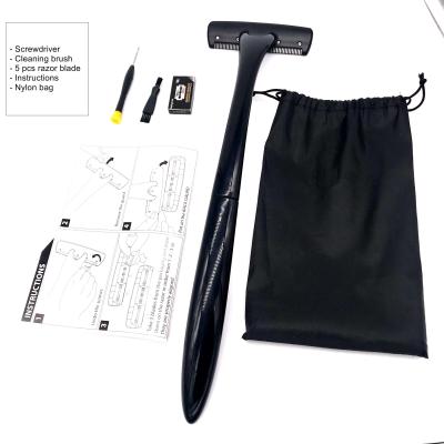 China Flexible Double Edge Razor Blade Men's Back Shaving Do It, Back Hair Razor With Long Handle for sale