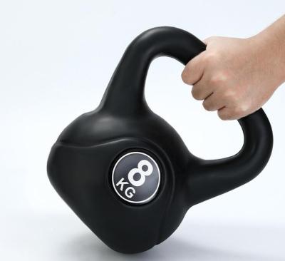 China Durable Custom Solid Black PE Equipment Weightlifting Fitness Kettlebell Kettlebell Kettle Bell for sale