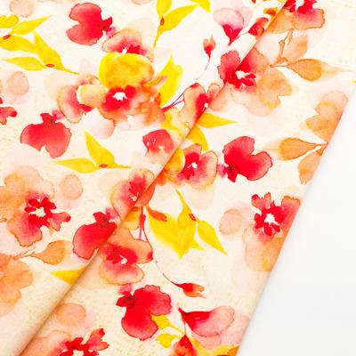 China Memory Printing Digital Flower Printed Chiffon 100% Polyester Dress Fabric For Skirts for sale