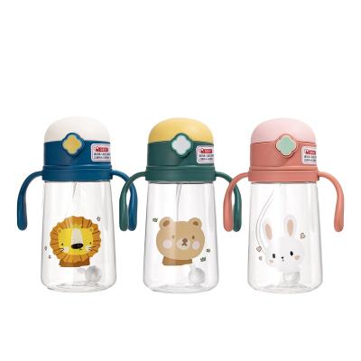 China 400ML Sustainable Kids Tritan Plastic Drinking Water For Kids Bottle With Handle And Strap for sale