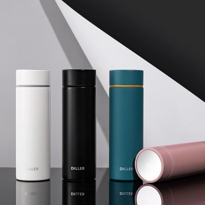 China Sustainable Drinking High Quality Metal Water Bottle Temperature Display Thermos Smart Flask With Tea Infuser for sale