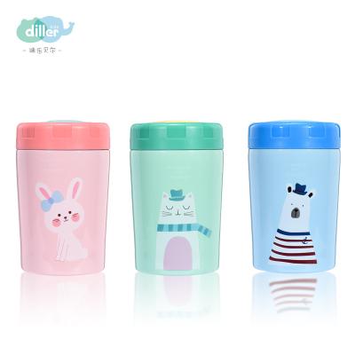 China Wholesale Sustainable Stainless Steel Double Wall Mini Cartoon Kids Food Flask for sale