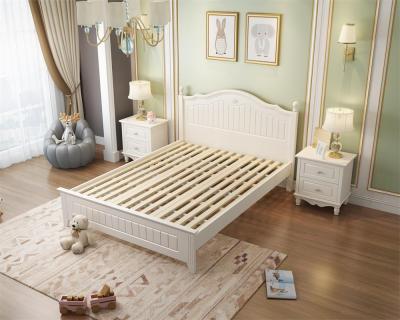 China Luxury Bed (Other) Manufacturer Supply Waterproof Modern Double Bedroom Adjustable Luxury Bed in Modern Style White Wooden Bed for sale