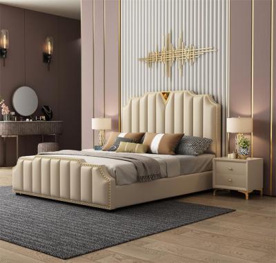 China Factory Wholesale Custom Luxury Storage Beds Luxury King Size Leather Bed Set Italian Modern Style High End Fashion Furniture for sale