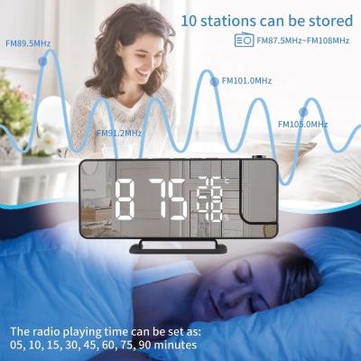 China Smart LED Laser Ceiling Room Thermometer Digital Projection Alarm With Radio And Weather Station for sale