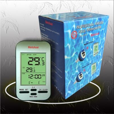 China 119*74*21mm End Custom Wireless Swimming Pool Floating Digital Thermometer Black And Silver Color for sale