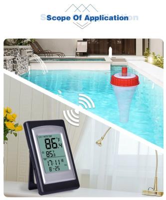 China Temperature Accuracy Wireless Solar Digital Pool Thermometer In Red And Silver for sale