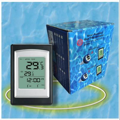 China Black And Silver Solar Floating Water Thermometer For Home Bathtub Temperature Reading for sale