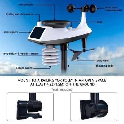 China WS1090 Home Outdoor Wireless Automatic Weather Station Measures Wind Direction, Wind Speed And Rainfall Weather Forecast for sale