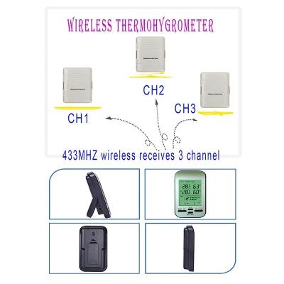 China Indoor Outdoor Wireless Weather Station With Home Clock And Customized ODM Support for sale