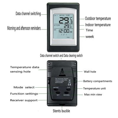 China Wireless Solar Pool Thermometer Accurate Temperature Display For Outdoor Pools for sale