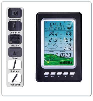 China Wireless Household Weather Station With Temperature Humidity Wind Speed And Direction for sale