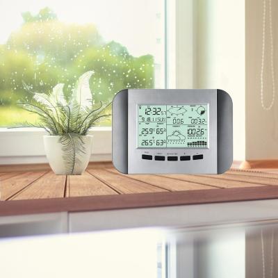 China Large Screen Digital Weather Station With Outdoor Rain Sensor And 48s Data Update for sale