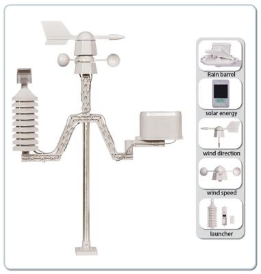 China Weather Station With Wireless Rain Gauge And Temperature Hygrometer for sale